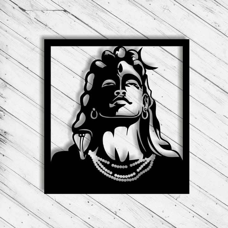 Adiyogi Shiva laser-cut wall art panel